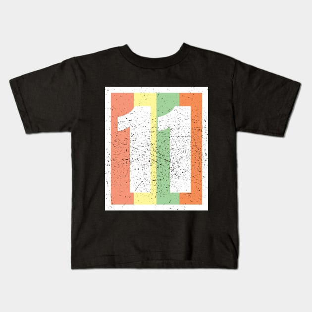 'Vintage Lucky Number 11' Awesome Lucky Number Gift Kids T-Shirt by ourwackyhome